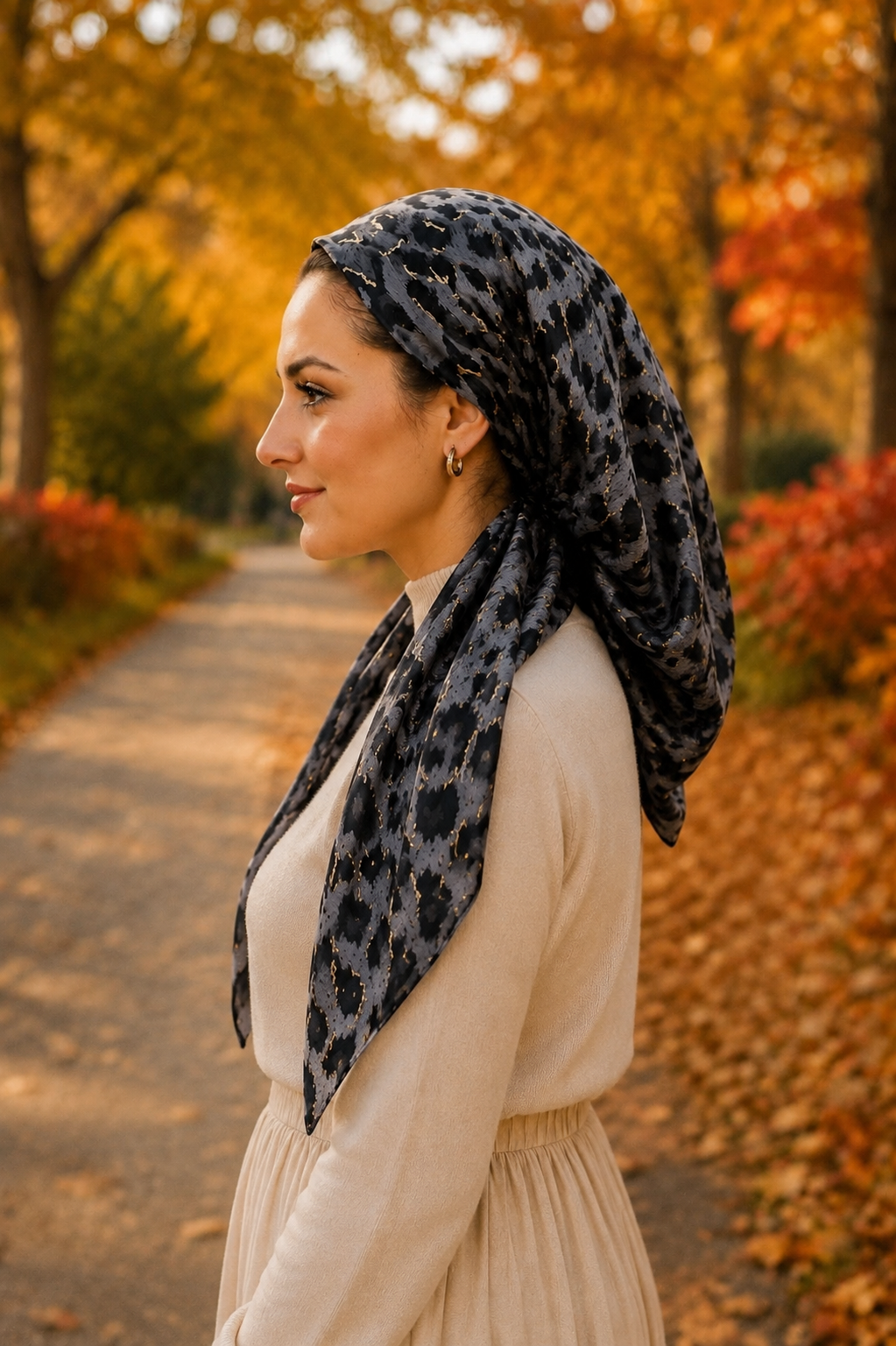 Leopard Print with Gold Accents Prie-Tie