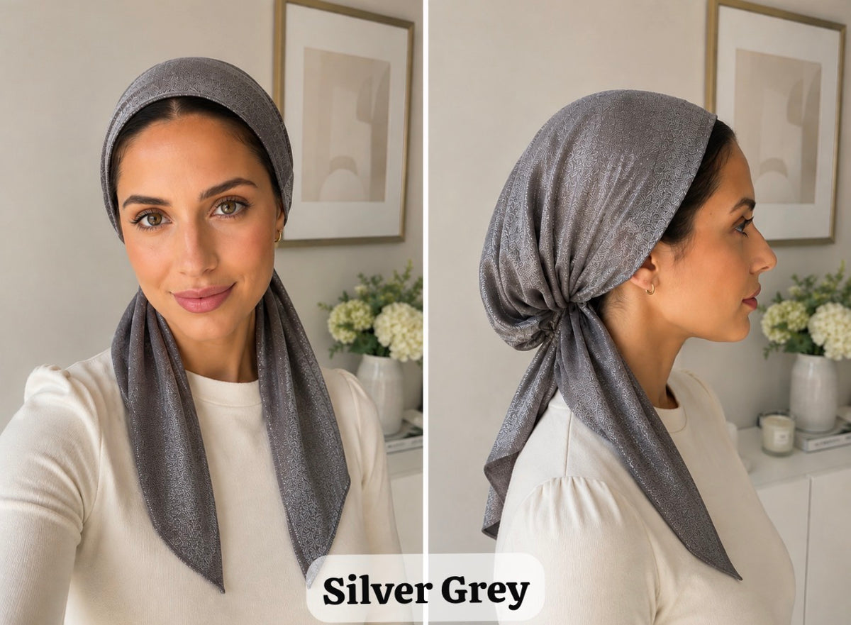 Shimmer Pre-Tied Scarves with build in Velvet Grip