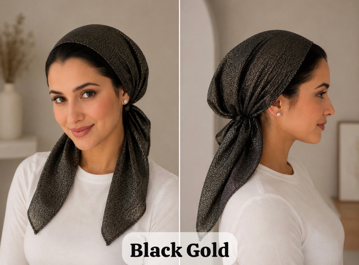 Shimmer Pre-Tied Scarves with build in Velvet Grip