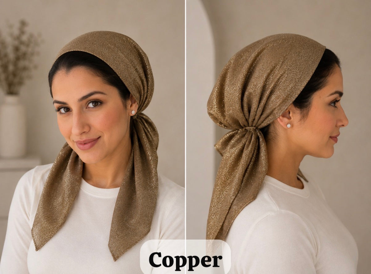 Shimmer Pre-Tied Scarves with build in Velvet Grip