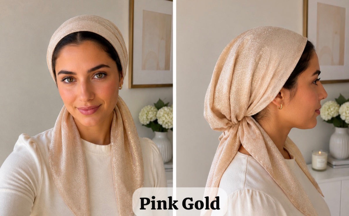 Shimmer Pre-Tied Scarves with build in Velvet Grip