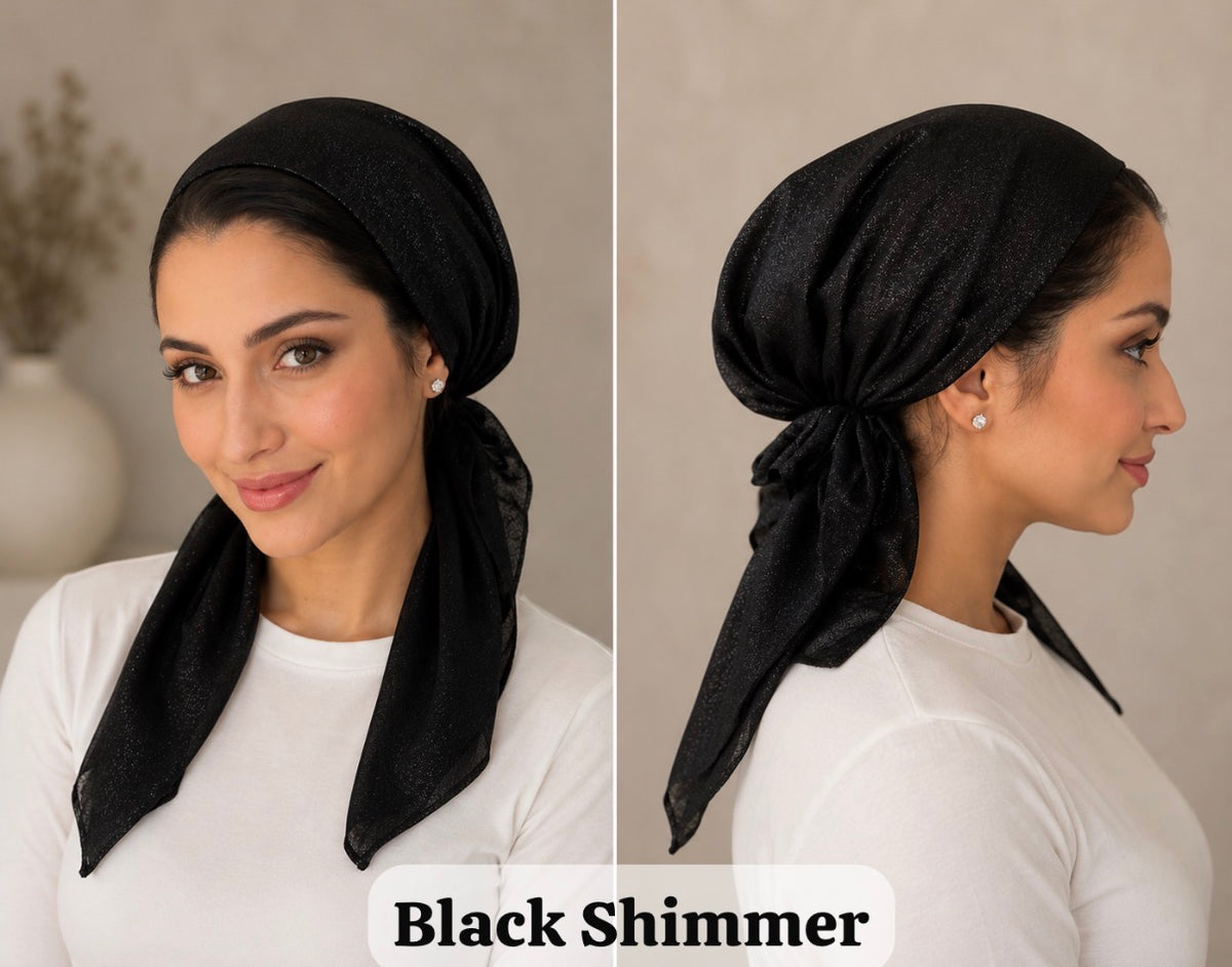 Shimmer Pre-Tied Scarves with build in Velvet Grip