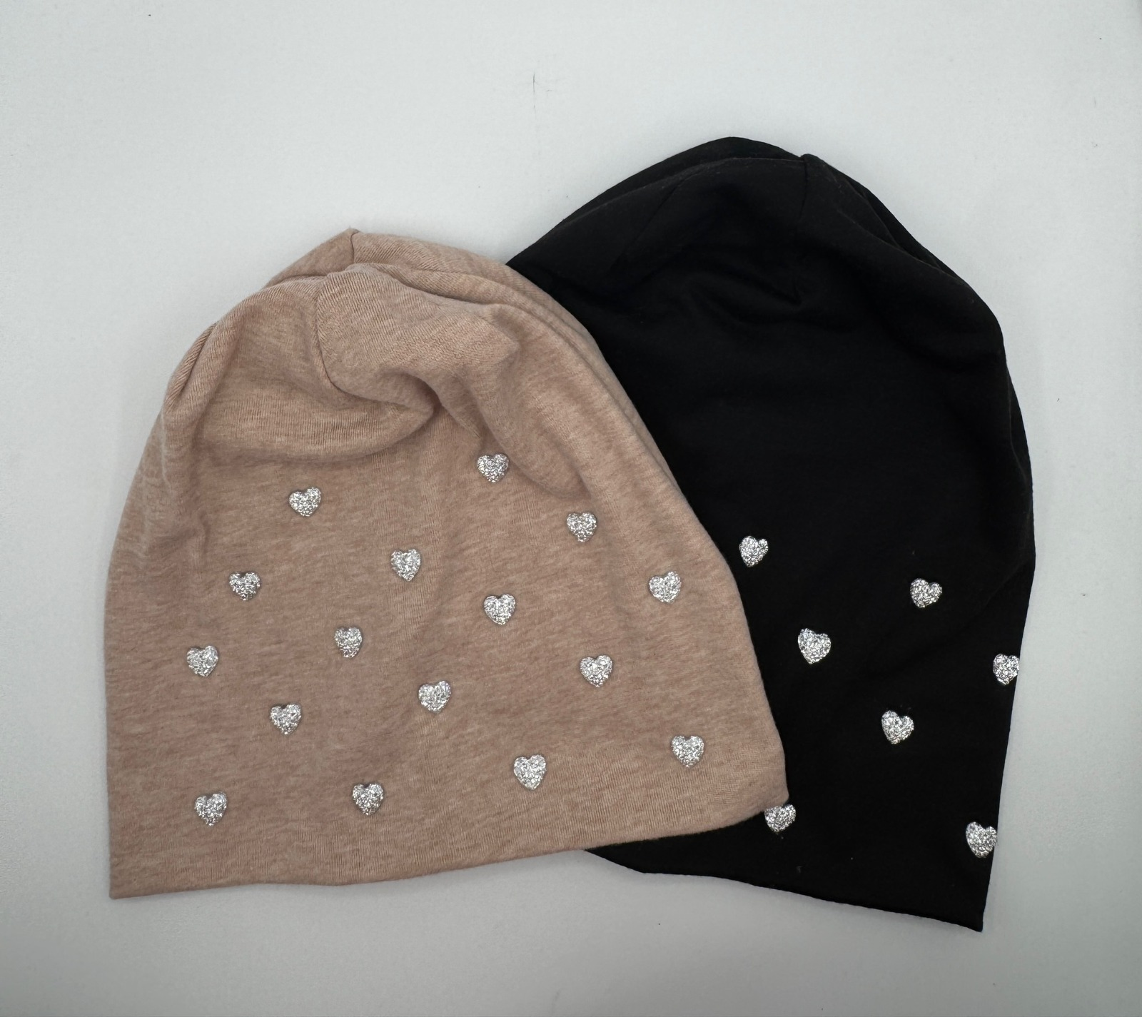 Beanies with Shiny Heart Gems