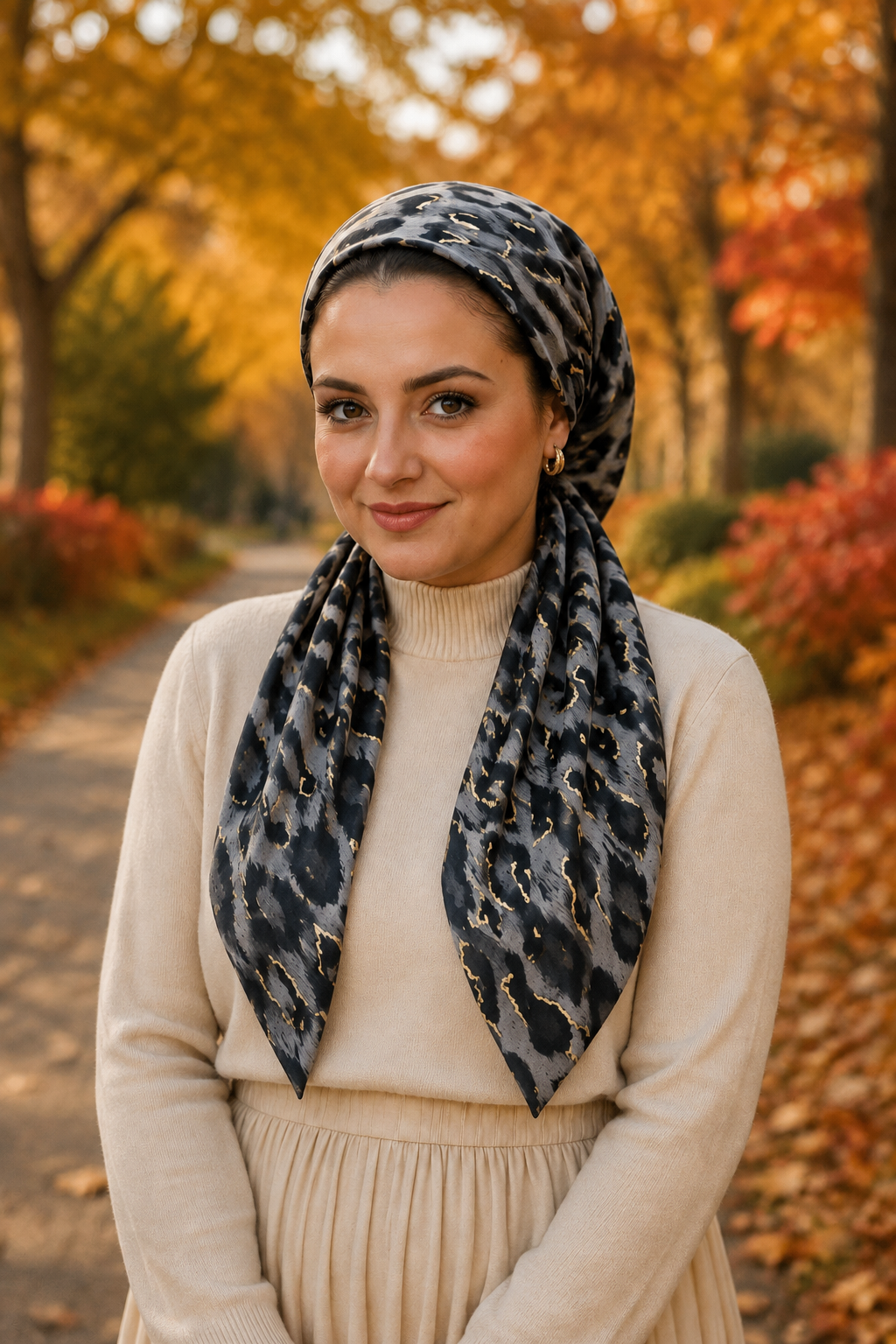 Leopard Print with Gold Accents Prie-Tie