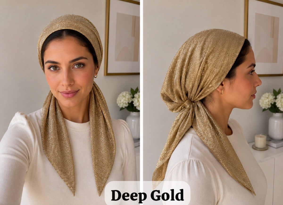 Shimmer Pre-Tied Scarves with build in Velvet Grip