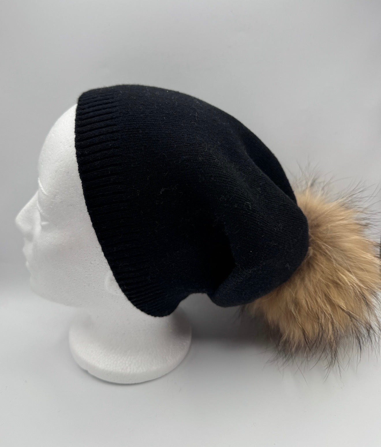 Wool blend beanies with attachable pompoms
