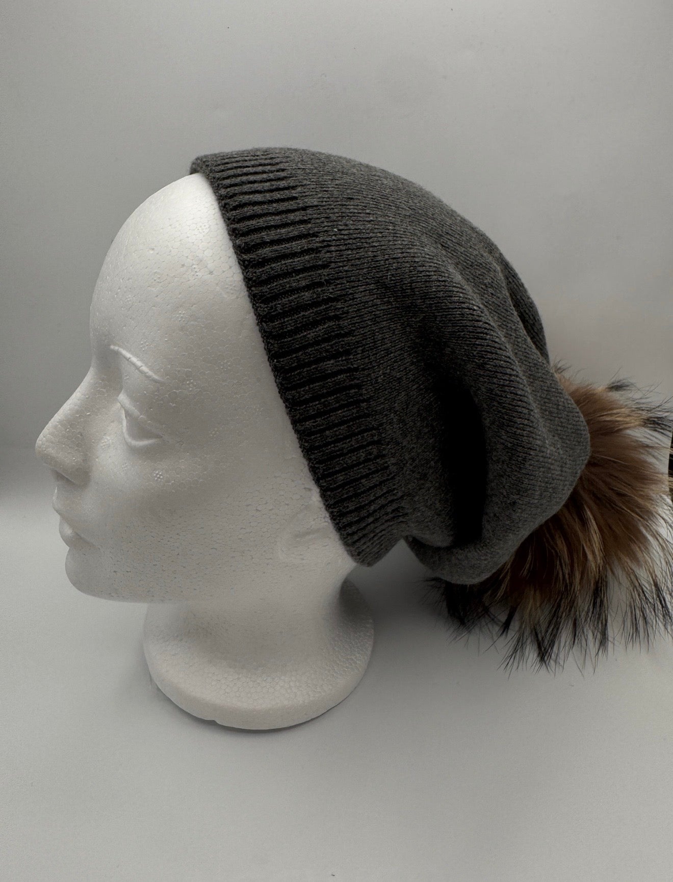 Wool blend beanies with attachable pompoms