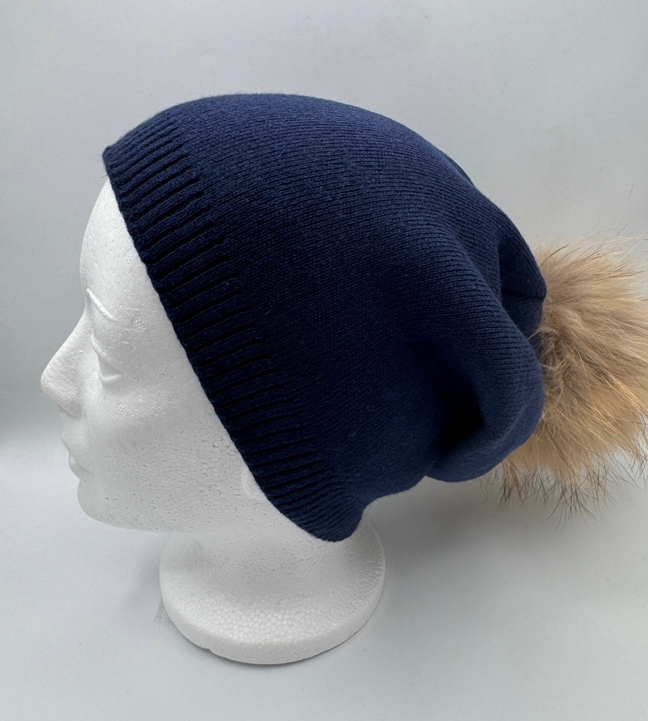 Wool blend beanies with attachable pompoms