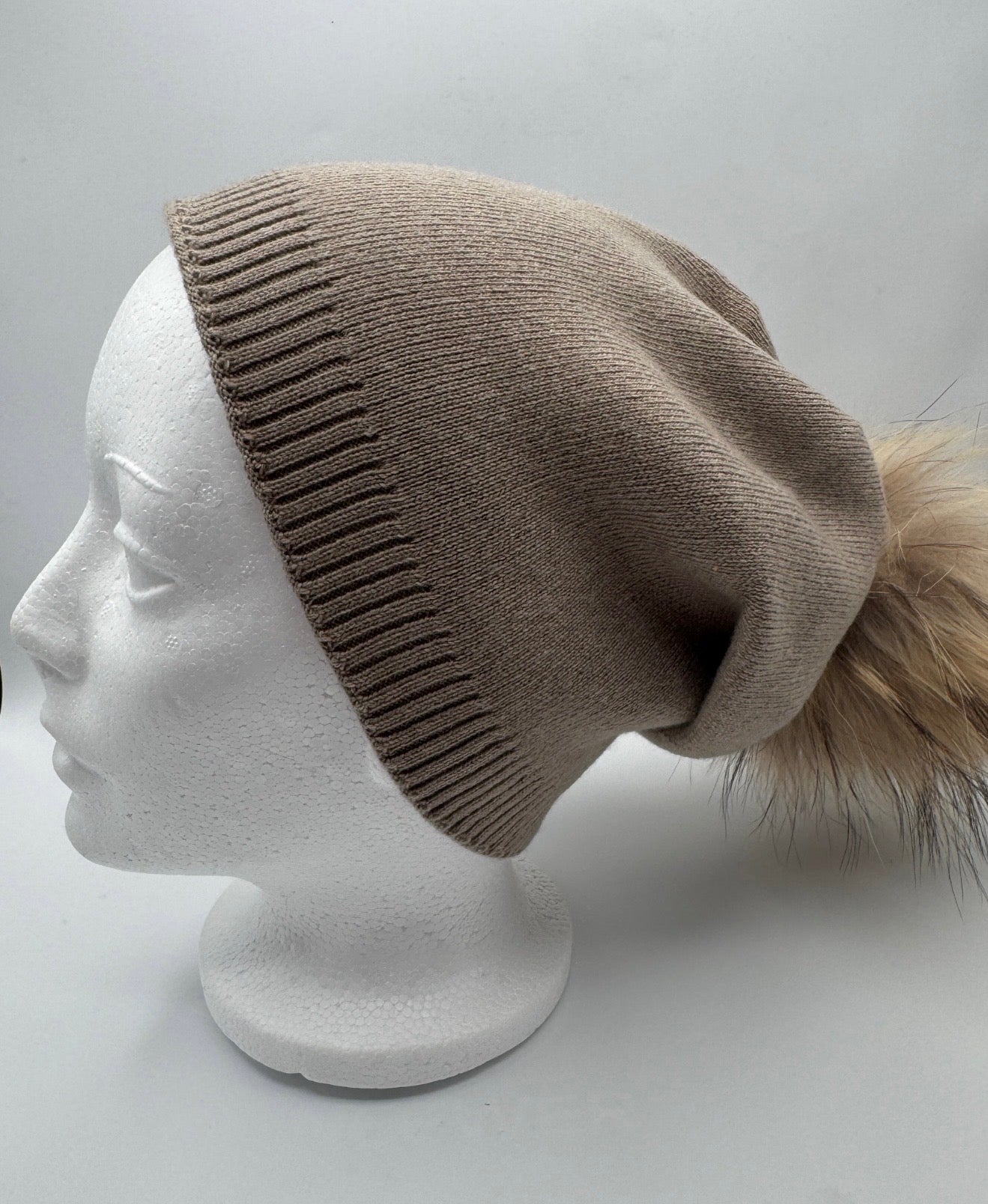 Wool blend beanies with attachable pompoms