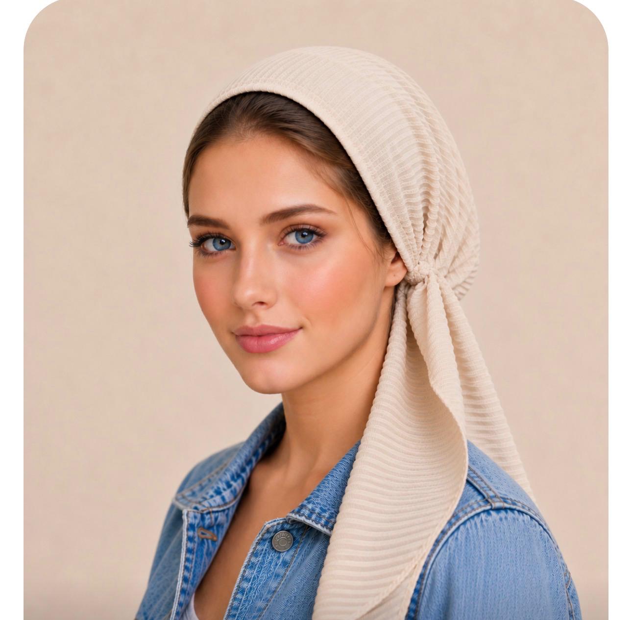 Lightweight Ribbed Pre-tied Headscarves