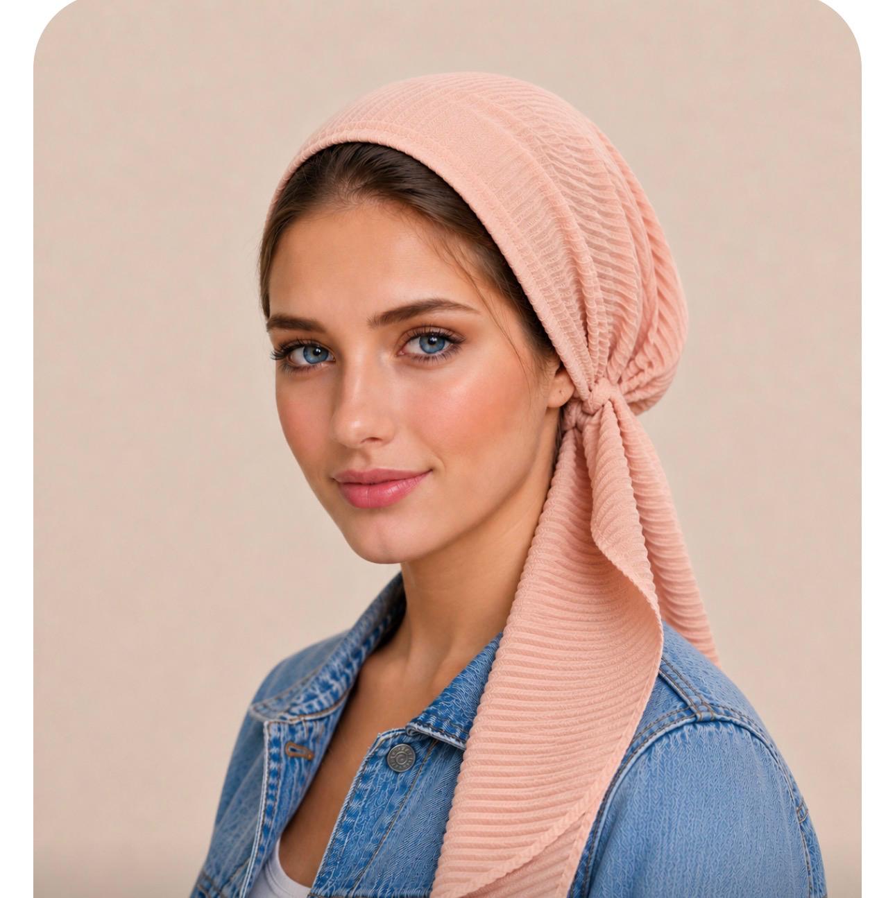 Lightweight Ribbed Pre-tied Headscarves