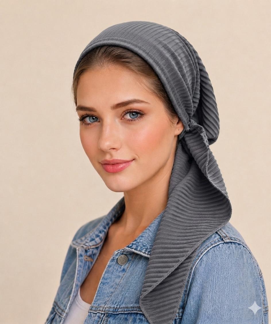 Lightweight Ribbed Pre-tied Headscarves