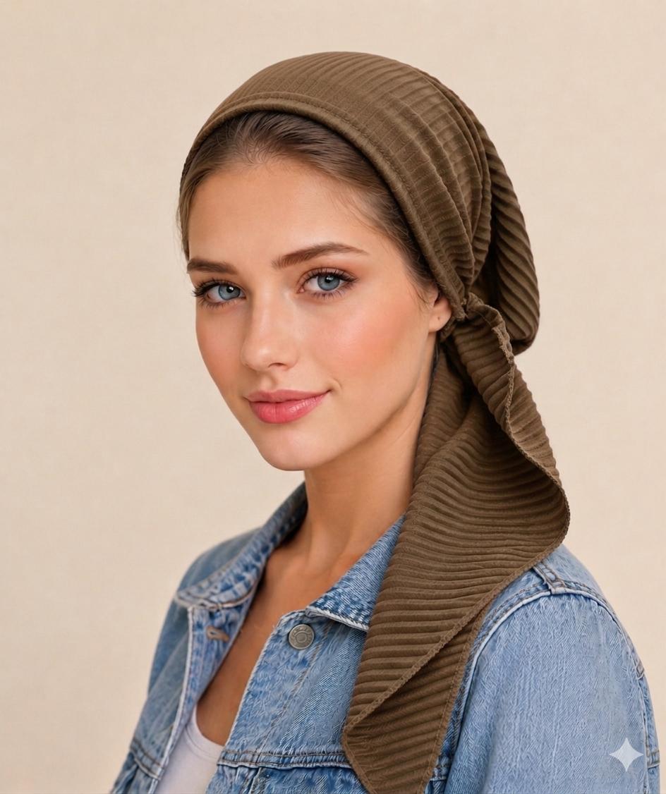 Lightweight Ribbed Pre-tied Headscarves