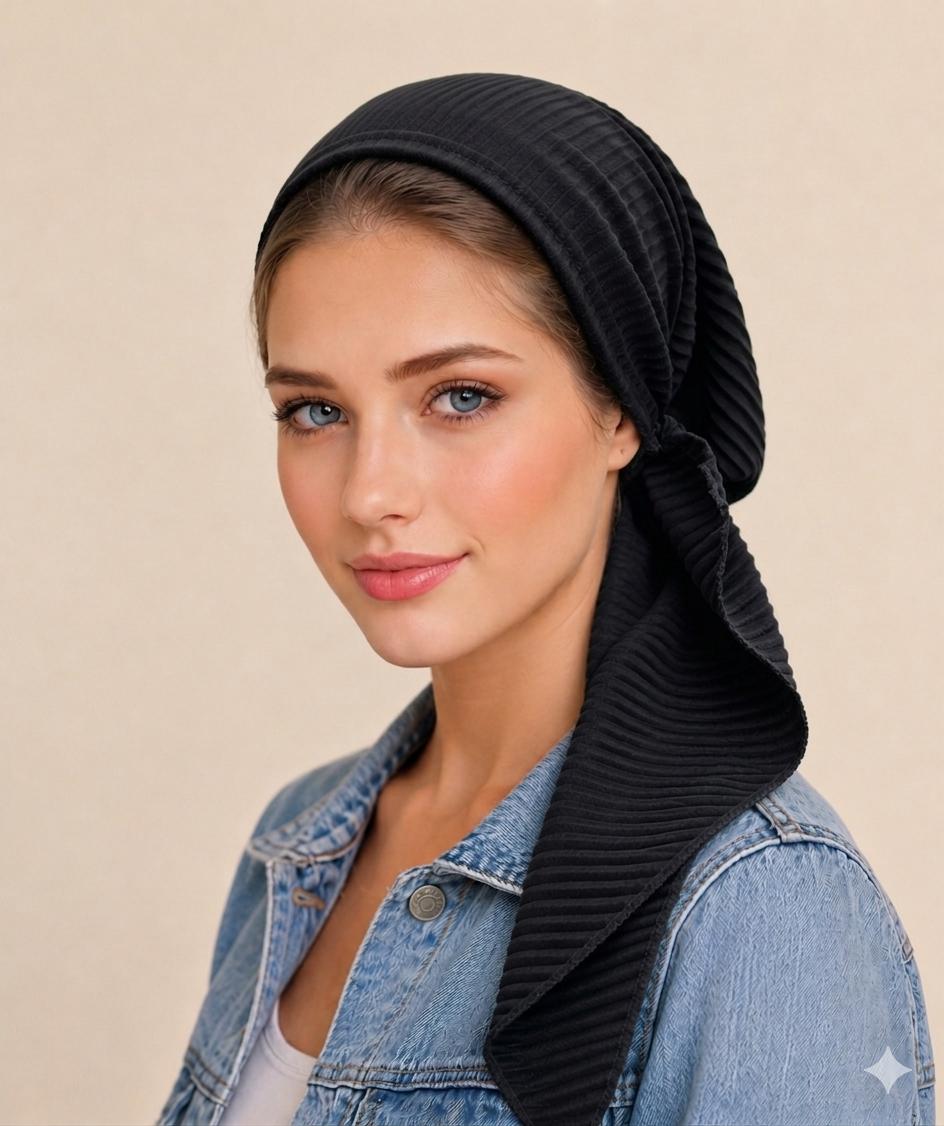 Lightweight Ribbed Pre-tied Headscarves