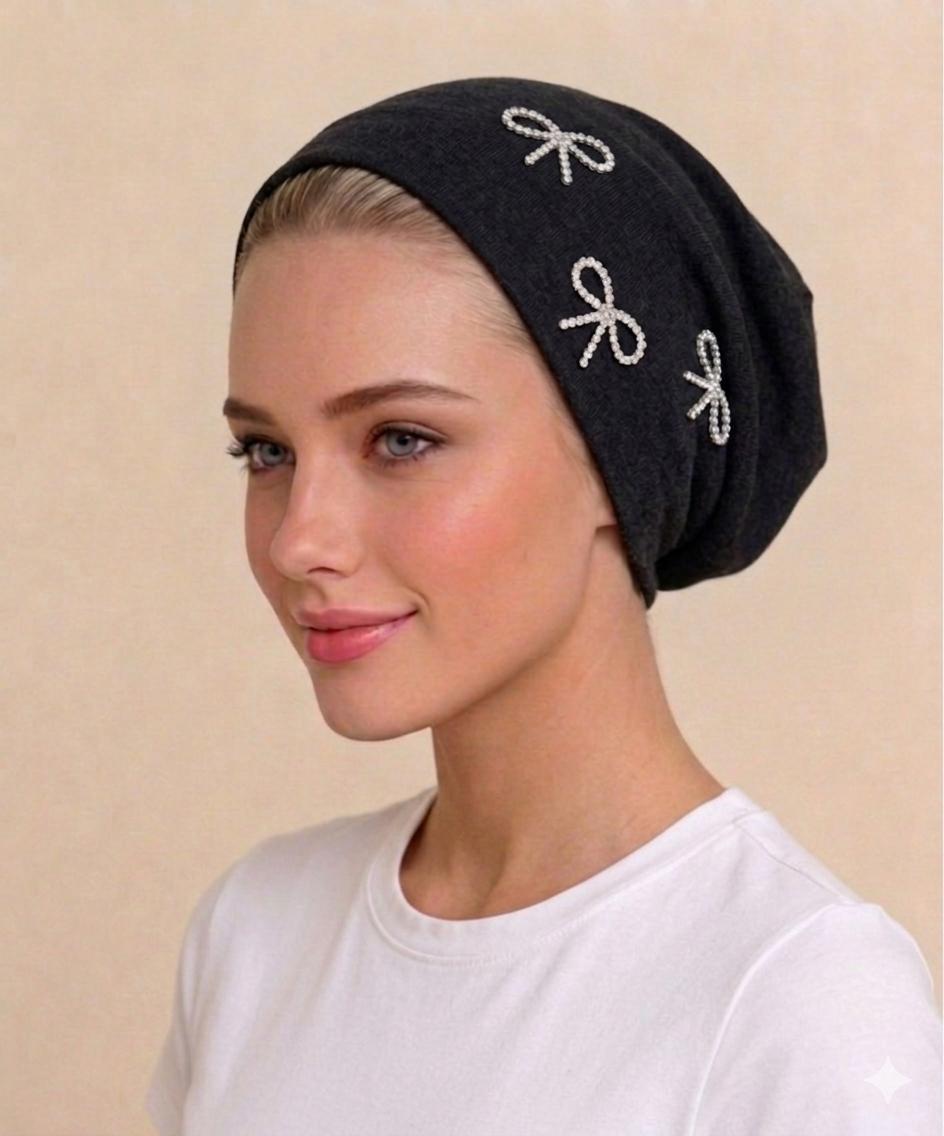 Beanies with Large Diamond Bows